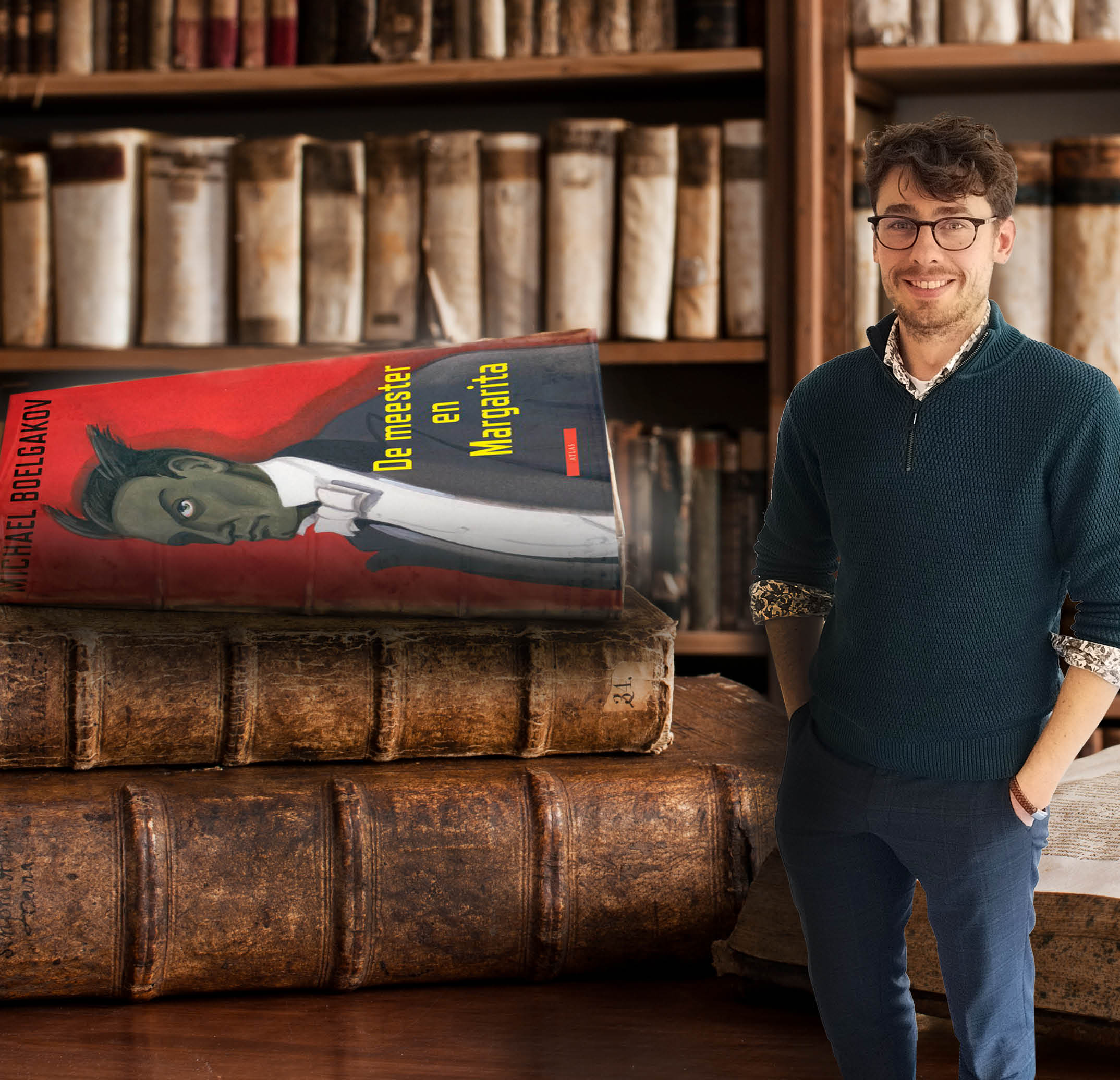 “400 year old antique books in a library. Photo was taken at avaible light, for accurate representation of the atmosphere inside."